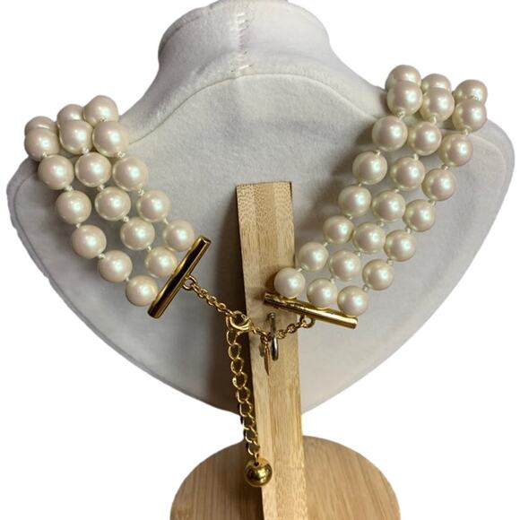 KATE SPADE New York Moon River Simulated Pear Pave Bow Rose Gold Tone Necklace - Picture 3 of 4